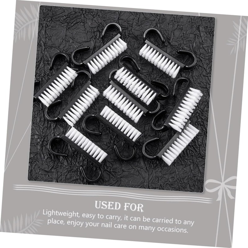 Healeved Small Nail Art Brush Set 10pcs Plastic Nail Scrub