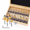 CSOOM Professional Woodworking Trimmer Bit Set, Carbide Router Set, 15