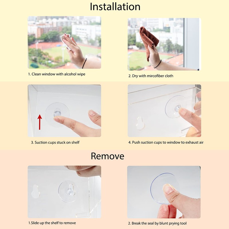 Sumerflos 2 Pack Window Shelves for Plants, Clear Acrylic Suction