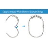 MENGJINGO 12PCS Wide Shower Curtain Hooks, Rust Proof Stainless Steel