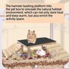 JWIZYOTR Wooden Hamster Platform with Double Ramp, Hamster Climbing Platform