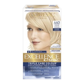 L’Oréal Paris Excellence Crème Permanent Hair Color, AA01 Ultra Light Ash Blonde, 100% Grey Coverage, Hair Dye, 1 EA (Packaging May Vary)