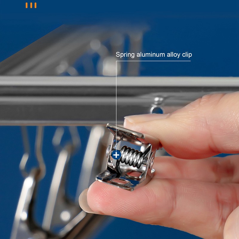 Multifunction Aluminum Alloy Laundry Drying Rack with 26 Clips for