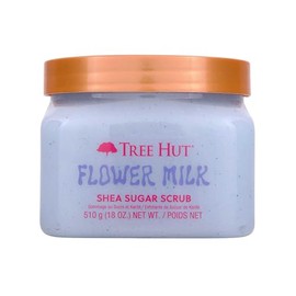 TREE HUT, Flower Milk Shea Sugar Scrub, Exfoliante Corporal de Azúcar y Karité Leche de Flores, Aroma Cálido, 510 G