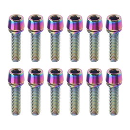 SG Store 12 Pcs Bicycle Screws M5 x 17mm Titanium Alloy Screws with Washers for Fixing Bicycle Bar Front and Rear Derailleur Grip Ring Post Clamp