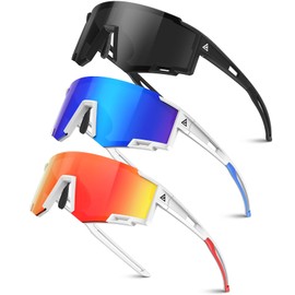 CIFOYA Kids Sunglasses Youth Baseball Sun Glasses Lightweight UV400 Sports Cycling Shades for Boys Girls 3PACK