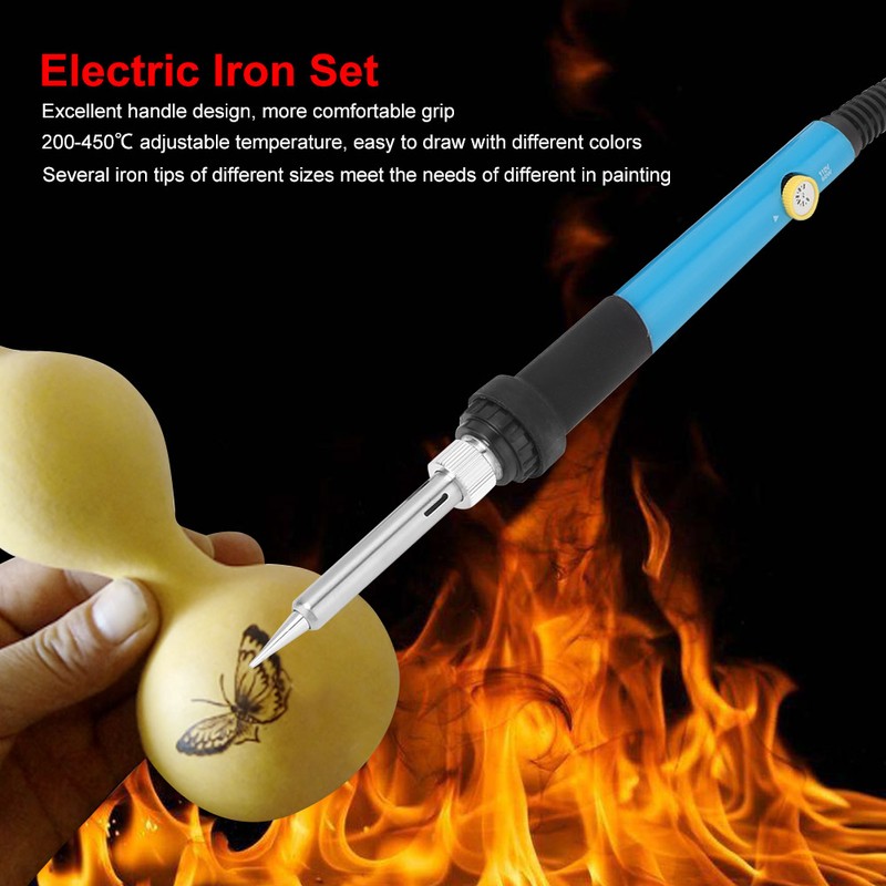 Adjustable Temperature Electric Iron Painting Tool Set with 27 Iron
