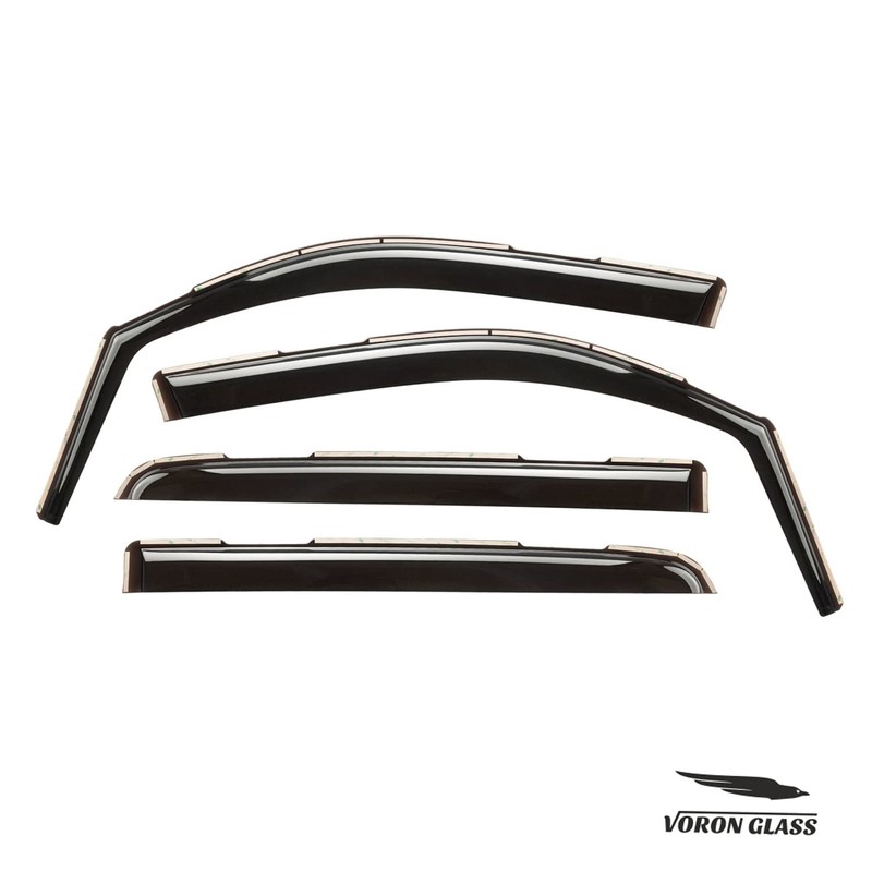 Voron Glass in-Channel Extra Durable Rain Guards for Trucks Dodge