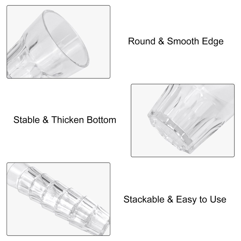 DIBALIYI 6 PCS Plastic Glasses, 5.63 OZ Plastic Tumblers for