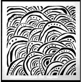 6"x6" Whimsical Waves Stencil by Terri Stegmiller