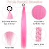 Paquete de 2 extensiones de coleta trenzada rosa con lazo