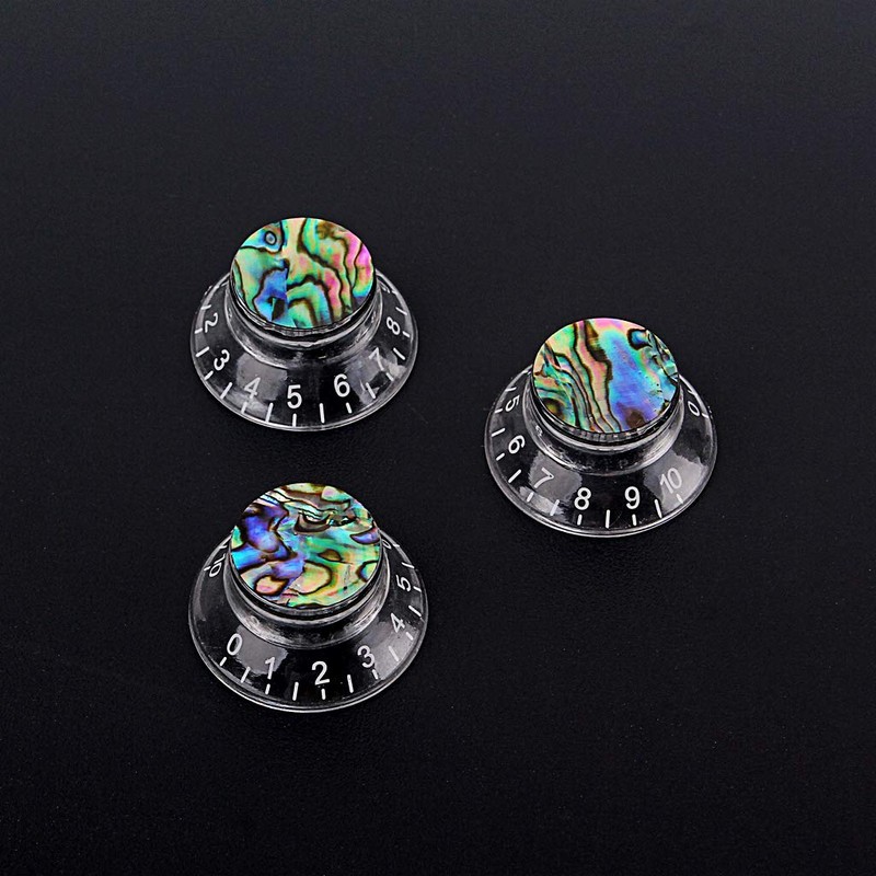 Alnicov Guitar Contral Knobs,Silver Electric Guitar Speed Knobs With Abalone