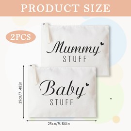 2PCS Mum to Be Gifts White New Mum Gifts Mum to Be Gift Cosmetic Bags with Zipper Mother to Be Gifts Easy to Carry and Access for Pregnant Women New Mom Gifts﻿