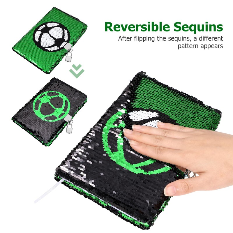 DOITOOL Football Pattern Journal Notebook Lock Diary Diary Notebook Lock