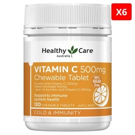 Healthy Care Vitamin C 500mg Chewable 120 Tablets x 6 / 헬씨케어 비타민C 500mg 츄어블 120정 X6개