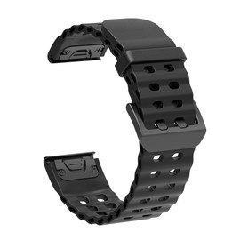 22mm Quicfit Band for Garmin Fenix 5/Fenix 6/Fenix 7 Band, Silicone Sport Watch Band for Fenix 8 Fenix E 47mm/Fenix 5 Plus/Fenix 6 Pro/Fenix 7 Pro/Forerunner 935 (Black)