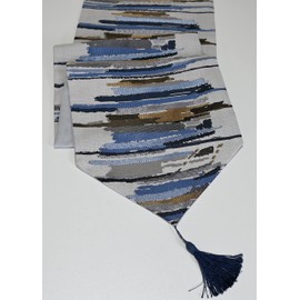 HoliSelear Multi-Size Colorful Stripe Blue Table Runner Fall 13 x 48 Inch for Coffee Farmhouse Long Desk Tall Kitchen Tea/Coffee Table Dining Room Decoration Party Dresser Thanksgiving Christmas