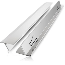 Stove Gap Covers,Stove Gap Filler Stainless Steel,13.8'' to 27.5'' Adjustable Length (2PCS),Range Trim Kit,Oven Guard Between Stovetop and Counter,Easy to Clean Heat Resistant,Silver