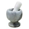 CL Mortero De Marmol Con Maja Pistillo Molcajete Especias Gris