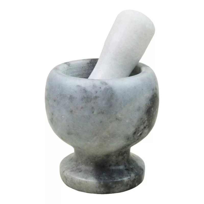 CL Mortero De Marmol Con Maja Pistillo Molcajete Especias Gris