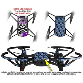 Skin Decal Wrap 2 Pack for DJI Ryze Tello Drone Purple Princess Skull Drone NOT Included