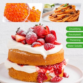 114g Sodium Alginate Powder, 100% Pure Food Grade Sodium Alginate Powder for Making Luxurious Caviar Spheres, Meatloaves, Natural Gelling Agent Thickener and Stabilizer for Desserts, Ice Cream