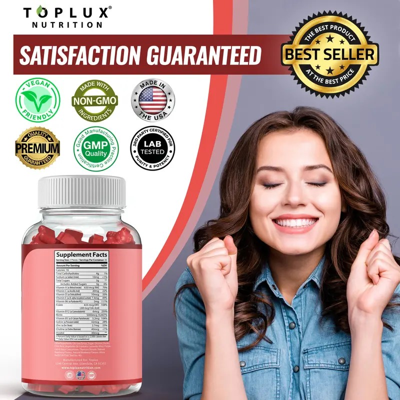 Biotin Gummies 5000 mcg – Hair, Skin & Nails Support