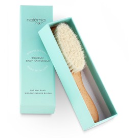 Natemia Baby Hair Brush 2 Pack - Soft Bristle Hair Brush Baby, Baby Registry Gift, Soft Baby Brush, Toddler Hair Brush, Newborn Baby Essentials, Baby Brush for Hair, Wooden Baby Brush