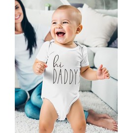 Kreleurs Hi Daddy Baby Bodysuit Pregnancy Announcement Newborn Outfits Infant Romper One Piece White 6-9M