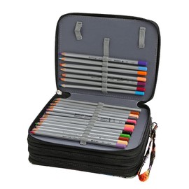 Lbxgap Portable Colored Printing Pattern Morning glory and Daisy Pencil Case 72 Slots Pencil Bag Organizer with Zipper for Watercolor Pens or Markers, Pencil Case Organizer for Artist