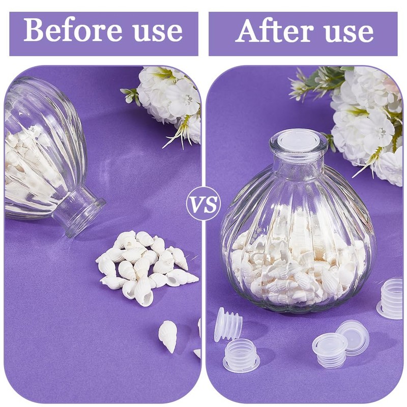 GORGECRAFT 50PCS 5 Sizes Clear Plastic Stopper with Pull Tab