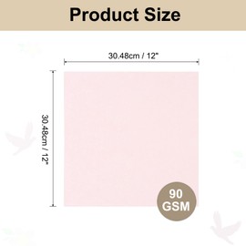 Rebower 25 Sheets Parchment Paper Aged Look Stationery 90GSM Vintage Paper Sheet, [for Certificate, Invitation, Envelope] - 12 x 12 Inch/Pink