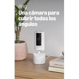 Cámara para interiores con movimiento Ring (Pan-Tilt Indoor Cam) | Ve todos los ángulos con vista panorámica de 360°, video HD y audio bidireccional (