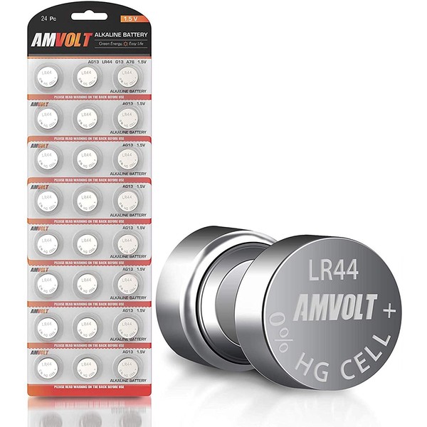 24 Pack LR44 AG13 SR44 357 303 LR44G Battery - [Ultra Power] Premium Alkaline 1.5 Volt Non Rechargeable Round Button Cell Batteries for Watches Clocks & Electronic Devices - 2023 Exp Date
