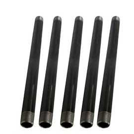 Supply Giant 1 Inch Black Pipe, Threaded One Inch Malleable Steel Pipes Fitting Build DIY Vintage Furniture, 1" x 72" (Pack Of 5)