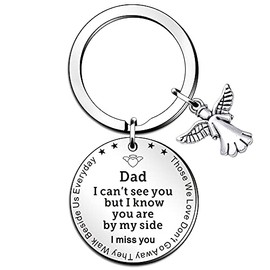WTOPP Memorial gifts for dad,Memorial Gift - Memorial Keyring Sympathy Keychain in Memory of DAD, Memorial Gift for Loss of Loved One