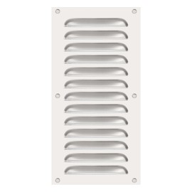 PATIKIL 12x6 Inch Stainless Steel Vent Cover, Screen Air Grille Ventilation Cover HVAC Louvered Grill Built-in Mesh for Home Kitchen Fireplace Bathroom Wall Ceiling, Silver