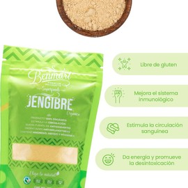 Jengibre en Polvo Orgánico Benmart 100g - Antioxidante y Antiinflamatorio para la Digestión. Individual