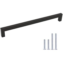 LONTAN Furniture Handles, Black, 320 mm, Handles for Kitchen Cabinets, Kitchen Handles, Modern Drawer Handles, Cabinet Handles, Stainless Steel Kitchen Handles, Pack of 1