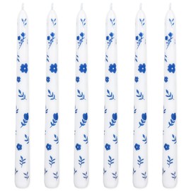 FYSUIMU 6Pcs Blue and White Porcelain Taper Candles 10 Inch Christmas Chinoiserie Decorative Candles Long Unscented Candle Sticks for Party Home Table Decor