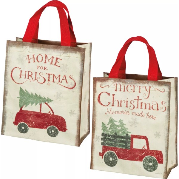PBK NEW!~Market Tote~Home For Merry Christmas-Memo