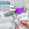 Denture Bath Case Denture Cleaning Cup with Brush Set, 2