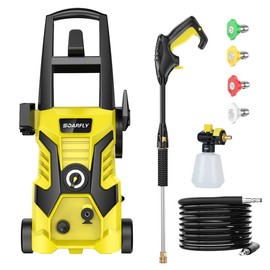 SOARFLY Electric Pressure Washer, With self-priming function, 2600PSI, Max 1.76 GPM, 35ft power cord/25ft of hose, 5 Quick Connect Nozzles