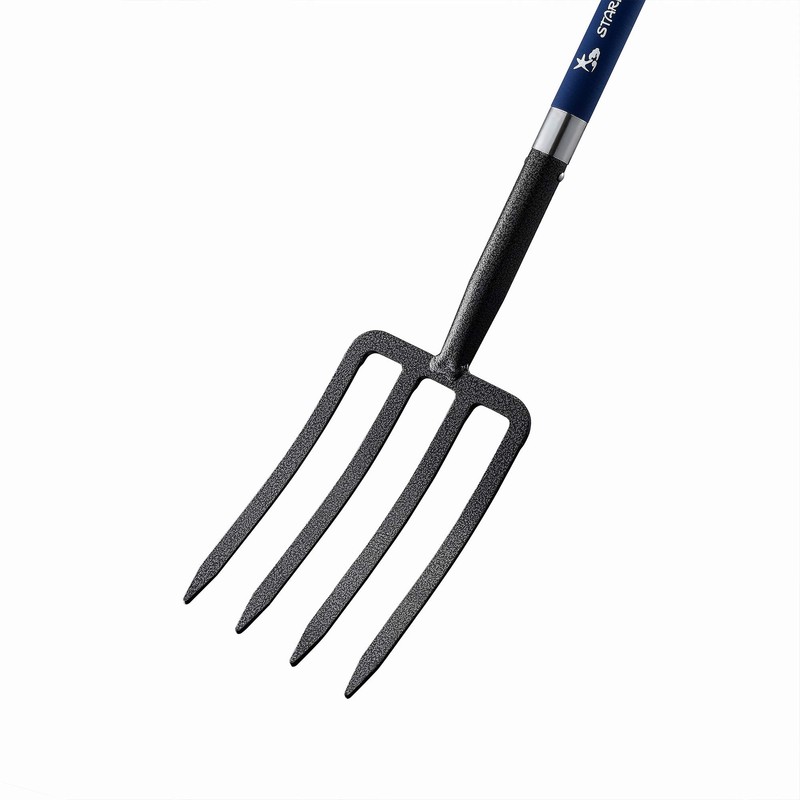 Mujocooker 4-Tine Spading Digging Fork, Garden Digging Spading Fork Forged