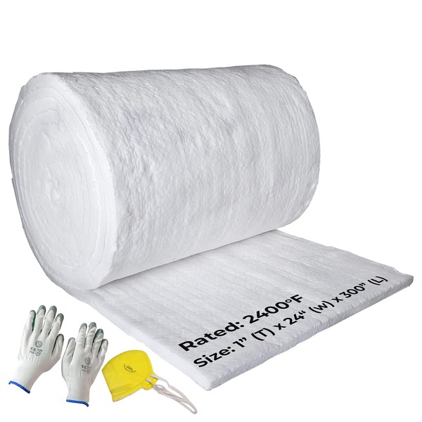 Ceramic Fiber Insulation - 25' x 24" x 1" (Thick)