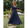 Simplee Women's Boho Floral V Neck Short Sleeve Formal Maxi