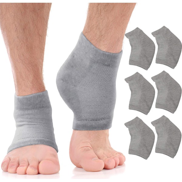 Moisturizing Socks Cracked Heel Treatment - Treat Dry Feet & Heels Fast. Pain Relief from Cracking Foot Skin with Aloe Moisturizer Lotion Infused Gel Heel Socks. Pedicure for Both Women & Men (Large)