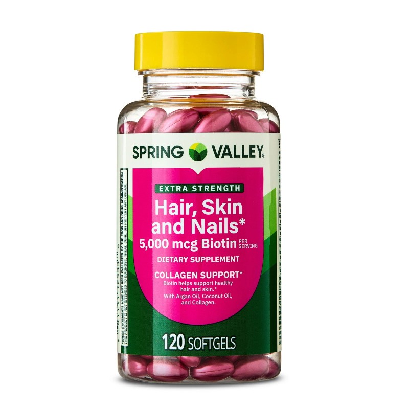 3-PK SPRING VALLEY Hair Skin & Nails 5000 Mcg Biotin