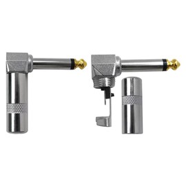 10-PK Audio 1/4" 90 Degree Right Angle Heavy Duty Plugs for Speaker Cables and Patch Cables TS Mono Male 6.35mm Phone Plug by BLUE ELF