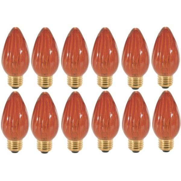 Satco S3370-40W F15 Incandescent Amber Light Bulb - 12 Bulbs
